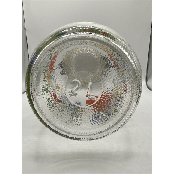 Vintage ARC France R Carman Glass Poppy Flowers 2 Liter Canister Jar with Latch - Picture 4 of 6
